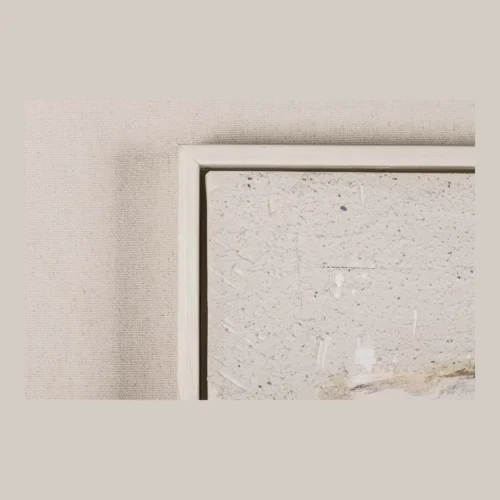 Tableau abstrait peint main gris et blanc encadré Ethan Chloé 140 x 174 cm