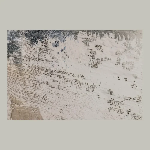 Tableau abstrait peint main gris et blanc encadré Ethan Chloé 140 x 174 cm