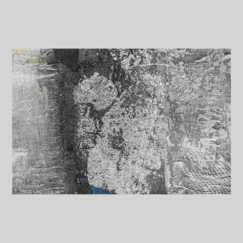 Tableau abstrait peint main gris et blanc encadré Ethan Chloé 140 x 174 cm