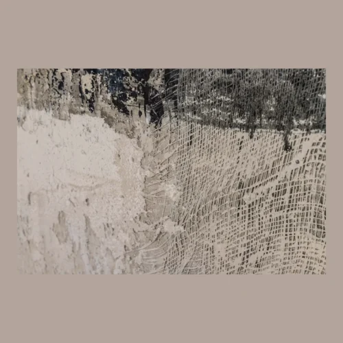 Tableau abstrait peint main gris et blanc encadré Ethan Chloé 140 x 174 cm