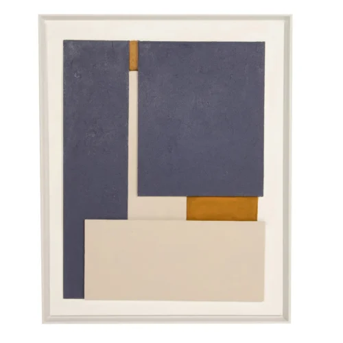 Tableaux Ethan Chloé Tableau abstrait peint main bleu nuit et crème Ethan Chloé 80 x 100 cm