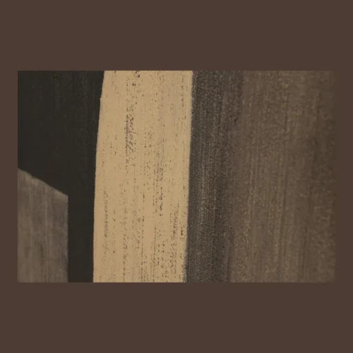 Tableau abstrait peint main noir taupe et crème Ethan Chloé 90 x 120 cm