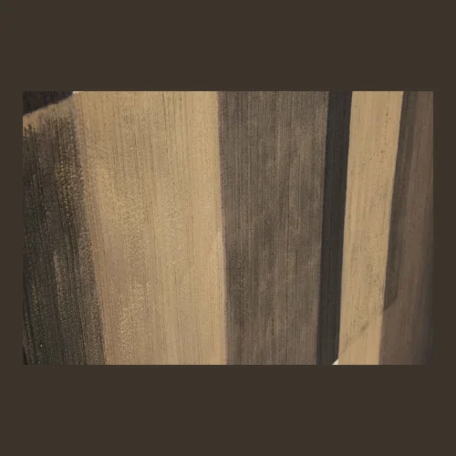 Tableau abstrait peint main noir taupe et crème Ethan Chloé 90 x 120 cm