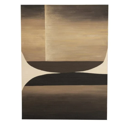 Tableaux Ethan Chloé Tableau abstrait peint main dégradé brun et arcs noirs Ethan Chloé 90 x 120 cm