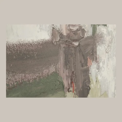 Tableau abstrait peint main vert sauge et crème Ethan Chloé 90 x 100 cm