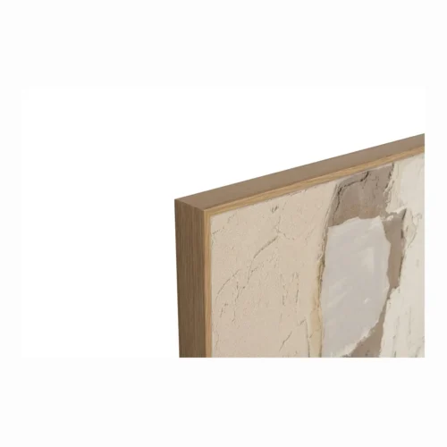 Tableau abstrait peint main beige et taupe carré Ethan Chloé 100 x 100 cm