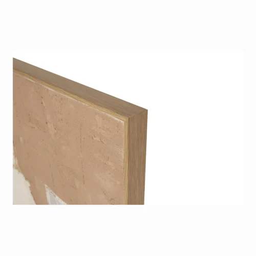 Tableau abstrait peint main beige et taupe carré Ethan Chloé 100 x 100 cm