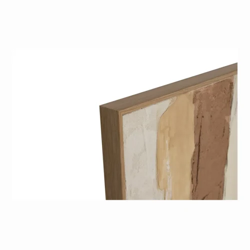 Tableau abstrait peint main taupe et sable carré Ethan Chloé 100 x 100 cm