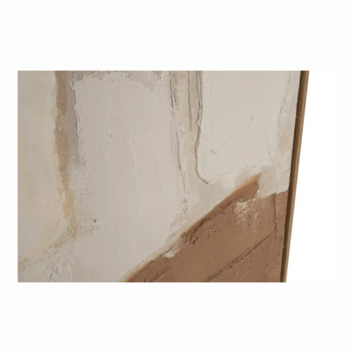 Tableau abstrait peint main taupe et sable carré Ethan Chloé 100 x 100 cm