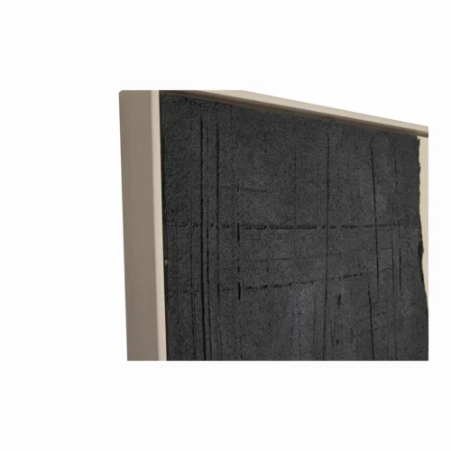 Tableau abstrait peint main deux masses noires Ethan Chloé 100 x 150 cm