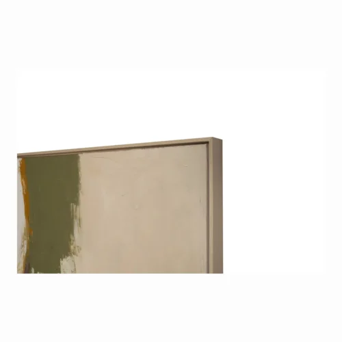 Tableau abstrait peint main vert d'eau et rose cadre bois Ethan Chloé 150 x 180 cm