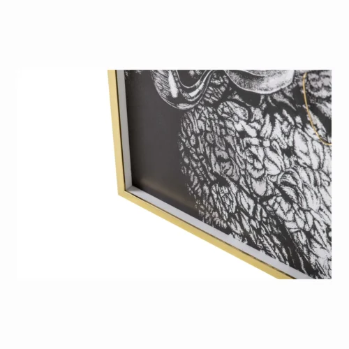 Tableau mouton au chapeau haut de forme cadre doré Ethan Chloé 80 x 100 cm