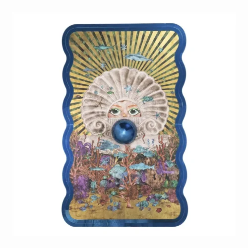 Décoration Ethan Chloé Tableau soleil et sphère bleue cadre bleu nuit Ethan Chloé 120 x 195 cm