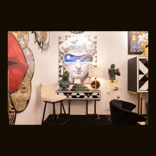 Tableau buste antique aux lunettes galaxie Ethan Chloé 117 x 147 cm