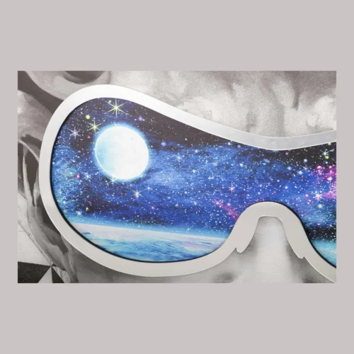 Tableau buste antique aux lunettes galaxie Ethan Chloé 117 x 147 cm
