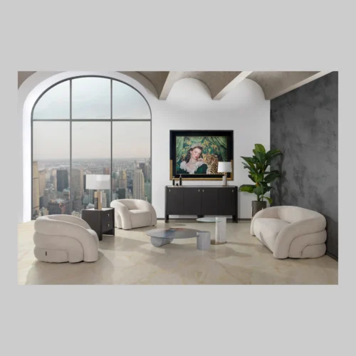 Tableau portrait à la panthère cadre doré Ethan Chloé 150 x 120 cm