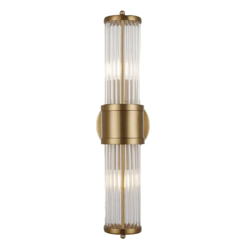 Applique double tube de verre cannelé à bague dorée Ethan Chloé 46 cm — vue 2