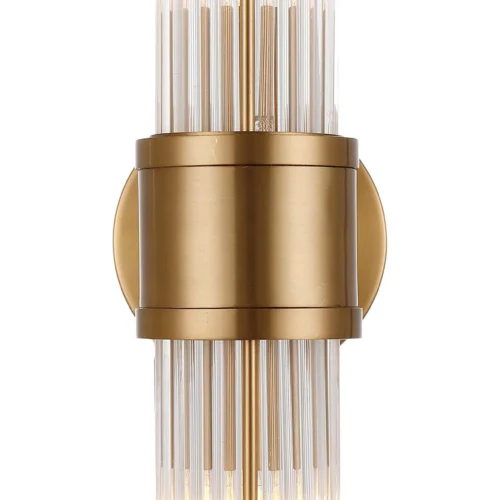 Applique double tube de verre cannelé à bague dorée Ethan Chloé 46 cm — vue 4