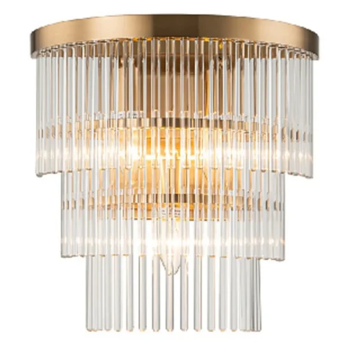 Applique murale demi-lustre baguettes de verre en cascade dorée Ethan Chloé 34 cm — vue 2