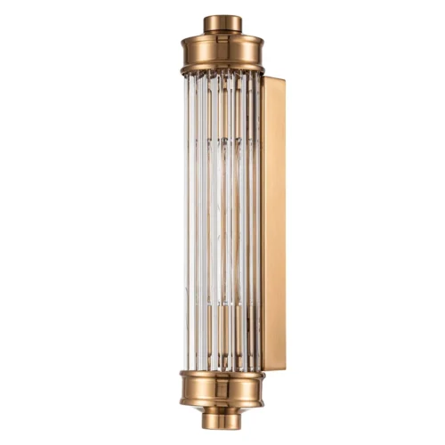 Applique murale longue colonne de verre cannelé embouts dorés Ethan Chloé 43 cm — vue 2