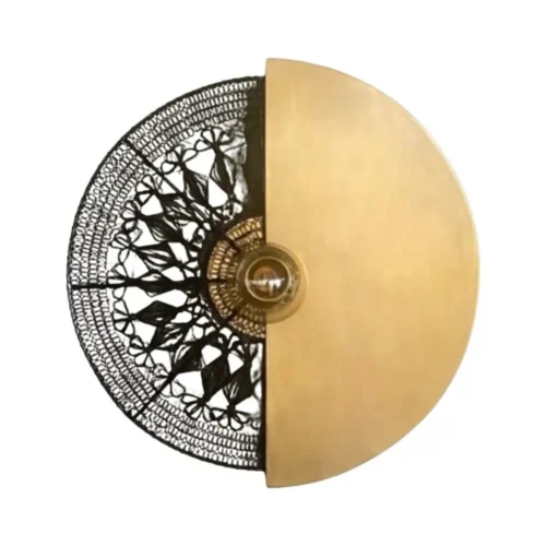 Applique Semi Eclipse Doré et Dentelle Noire Athezza