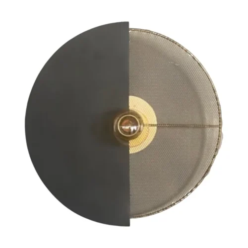 Luminaires Athezza Applique Semi Eclipse Noir et Grille Dorée Athezza