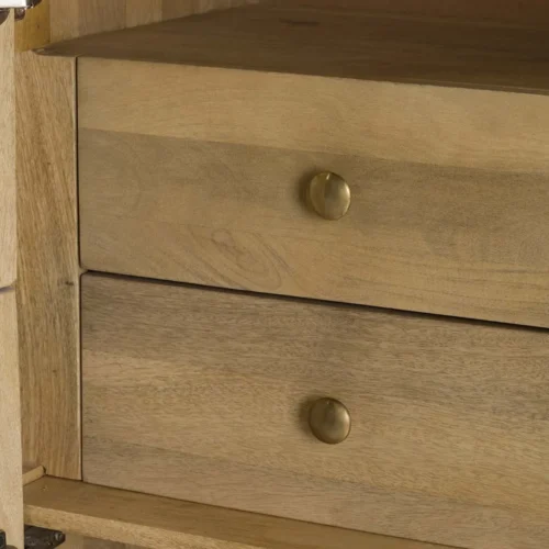 Armoire bois de manguier sculptée Janto 2 portes Ethan Chloé 200 cm — vue 10