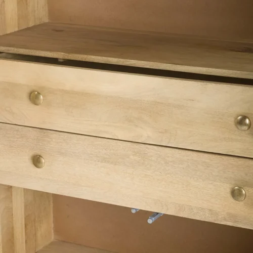 Armoire bois de manguier sculptée Janto 2 portes Ethan Chloé 200 cm — vue 12