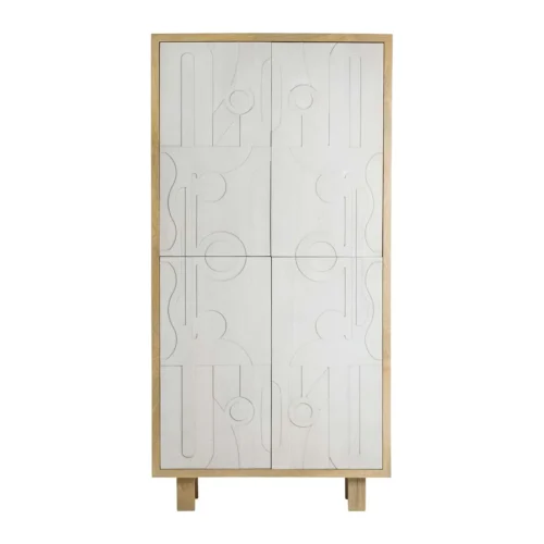 Armoire bois de manguier sculptée Janto 2 portes Ethan Chloé 200 cm — vue 5