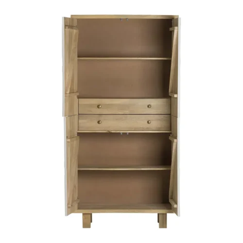 Armoire bois de manguier sculptée Janto 2 portes Ethan Chloé 200 cm — vue 6