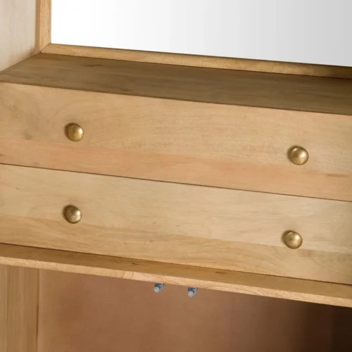 Armoire cannelée bois de manguier Myra 2 portes Ethan Chloé 200 cm — vue 10