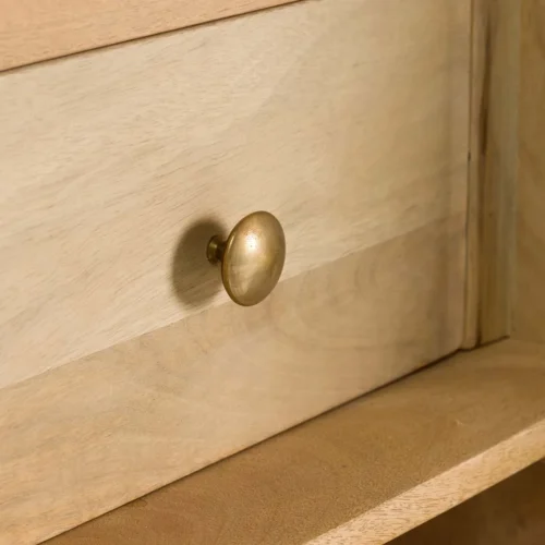 Armoire cannelée bois de manguier Myra 2 portes Ethan Chloé 200 cm — vue 11