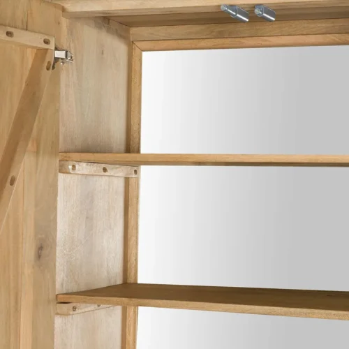 Armoire cannelée bois de manguier Myra 2 portes Ethan Chloé 200 cm — vue 12