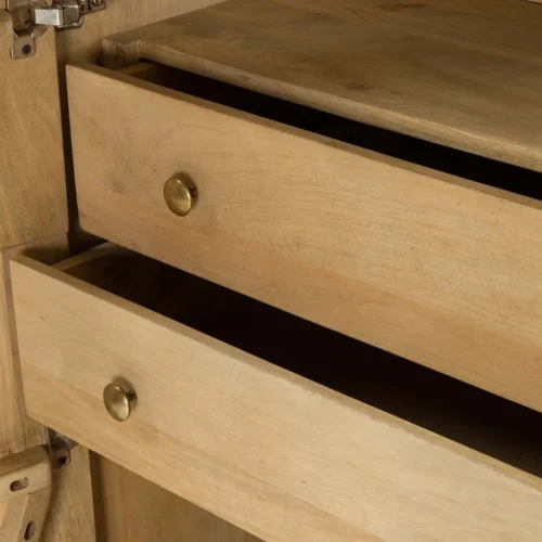 Armoire cannelée bois de manguier Myra 2 portes Ethan Chloé 200 cm — vue 14
