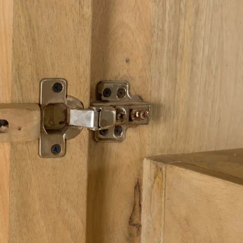 Armoire cannelée bois de manguier Myra 2 portes Ethan Chloé 200 cm — vue 16