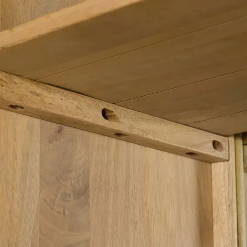 Armoire cannelée bois de manguier Myra 2 portes Ethan Chloé 200 cm — vue 17