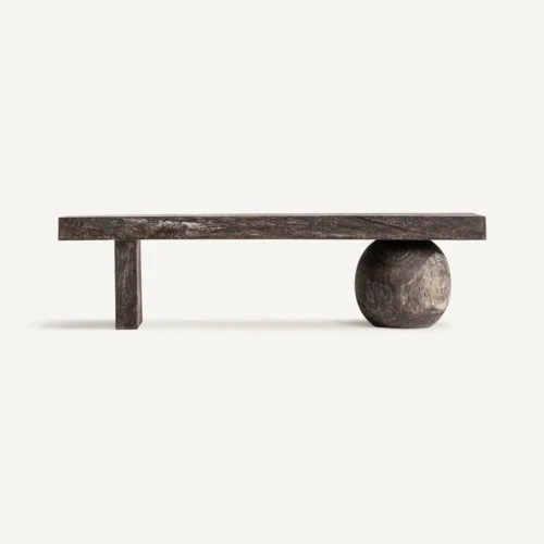Banc Banc Laoel bois de suar marron vieilli Vical Home