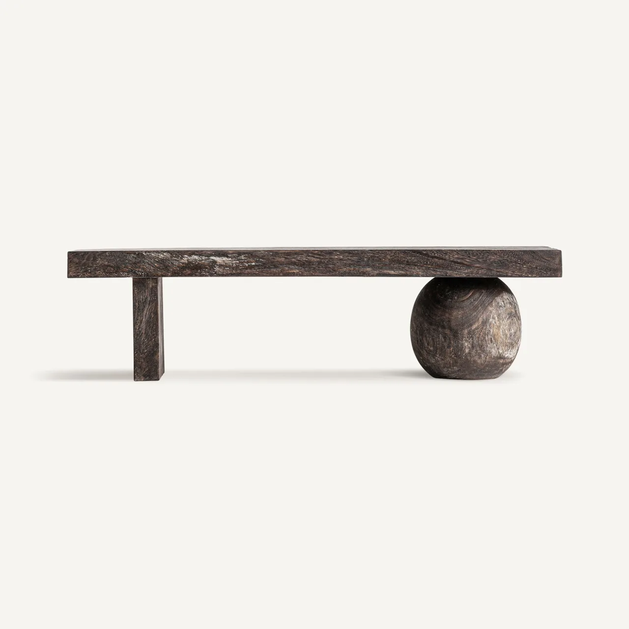 Banc Laoel bois de suar marron vieilli Vical Home