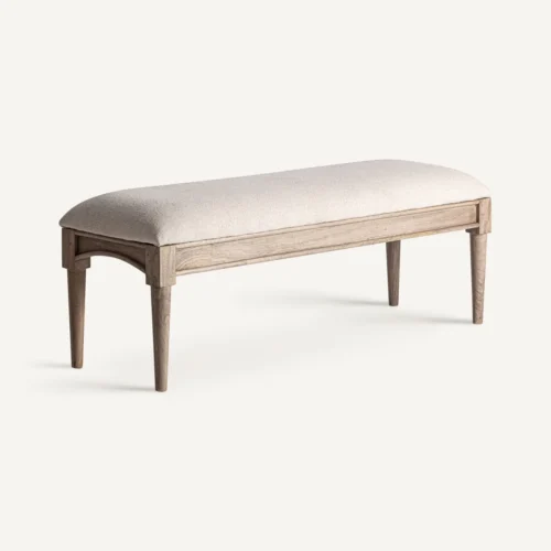 Banc Verac bois de manguier et jute beige Vical Home — vue 2