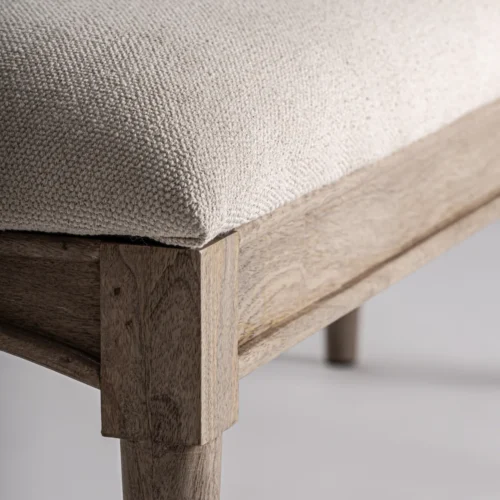 Banc Verac bois de manguier et jute beige Vical Home — vue 3