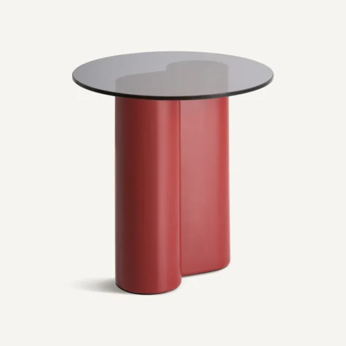 Bout de canapé Capitello verre fumé et rouge foncé Vical Home — vue 2