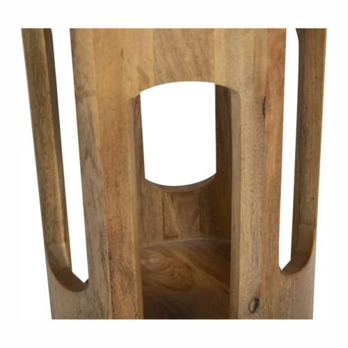 Bout de canapé marbre et bois de mindi à arcades Ethan Chloé 55 cm — vue 4