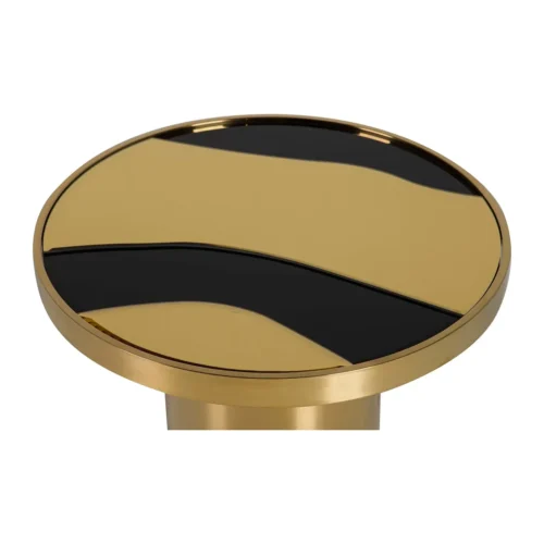 Bout de canapé miroir noir et doré plateau en vagues Ethan Chloé 55 cm — vue 3