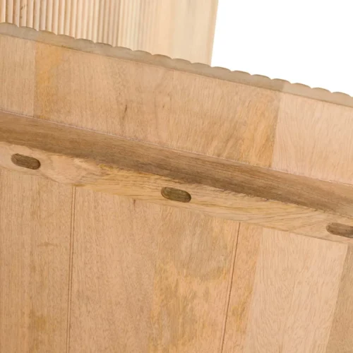 Buffet bois de manguier à cannelures Myra extrémités arrondies Ethan Chloé 180 cm — vue 12