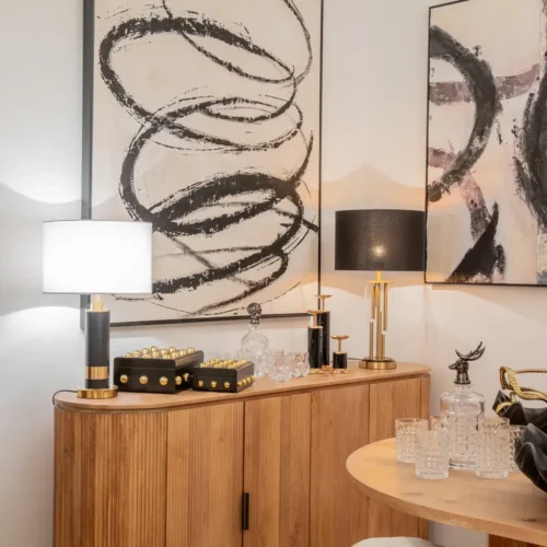 Buffet bois de manguier à cannelures Myra extrémités arrondies Ethan Chloé 180 cm — vue 3