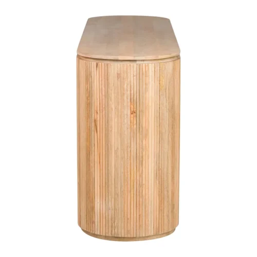 Buffet bois de manguier à cannelures Myra extrémités arrondies Ethan Chloé 180 cm — vue 6