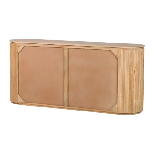 Buffet bois de manguier à cannelures Myra extrémités arrondies Ethan Chloé 180 cm — vue 7