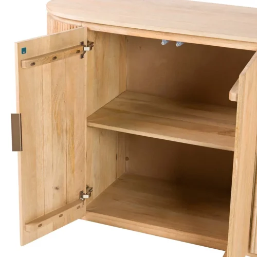 Buffet bois de manguier à cannelures Myra extrémités arrondies Ethan Chloé 180 cm — vue 9