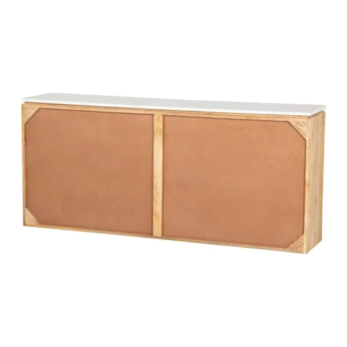 Buffet bois de manguier et marbre Tyla portes vitrées Ethan Chloé 180 cm — vue 8