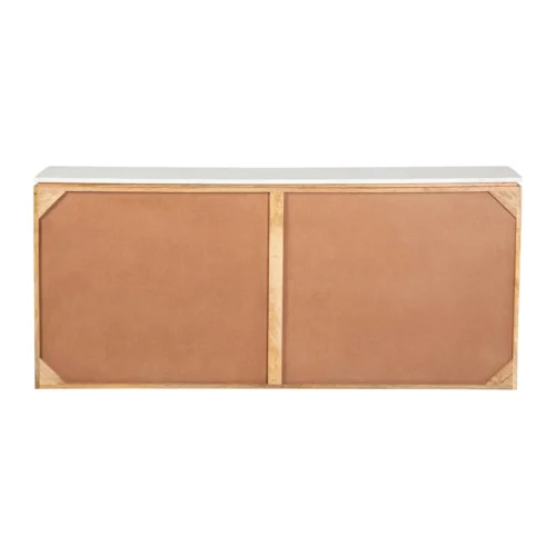 Buffet bois de manguier et marbre Tyla portes vitrées Ethan Chloé 180 cm — vue 9